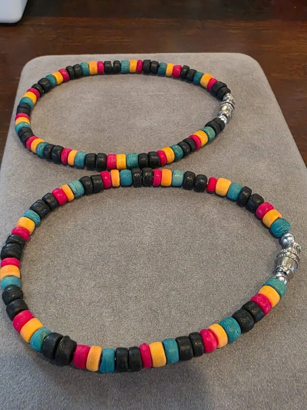 Rasta Reggae Wood Bead Bracelet Vibrant Colorful Tribal Summer Beach Style  x 2